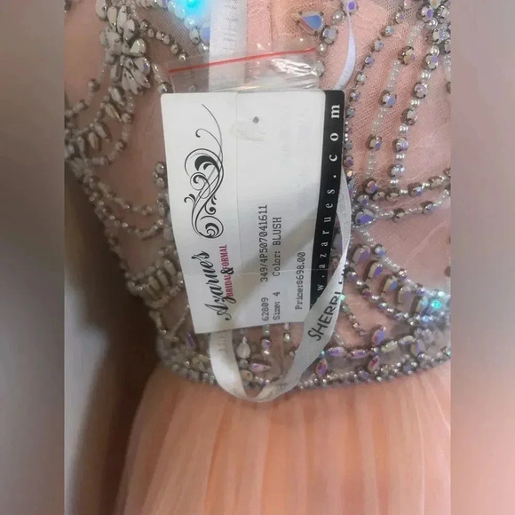 NWT $698 SHERRI HILL Two Piece Sequenced 4 #62809 Beaded Tulle Gown - Picture 10 of 13